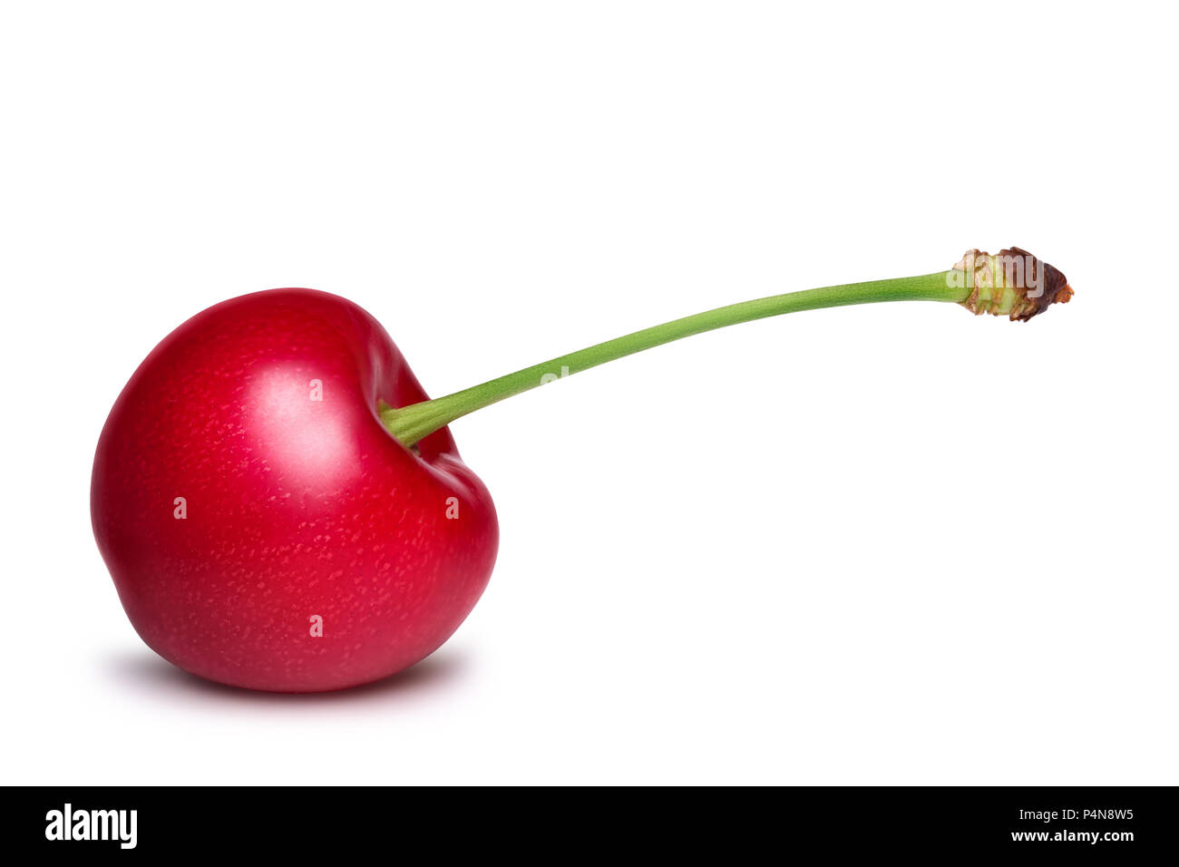 Ripe red cherry isolated on white background Stock Photo - Alamy