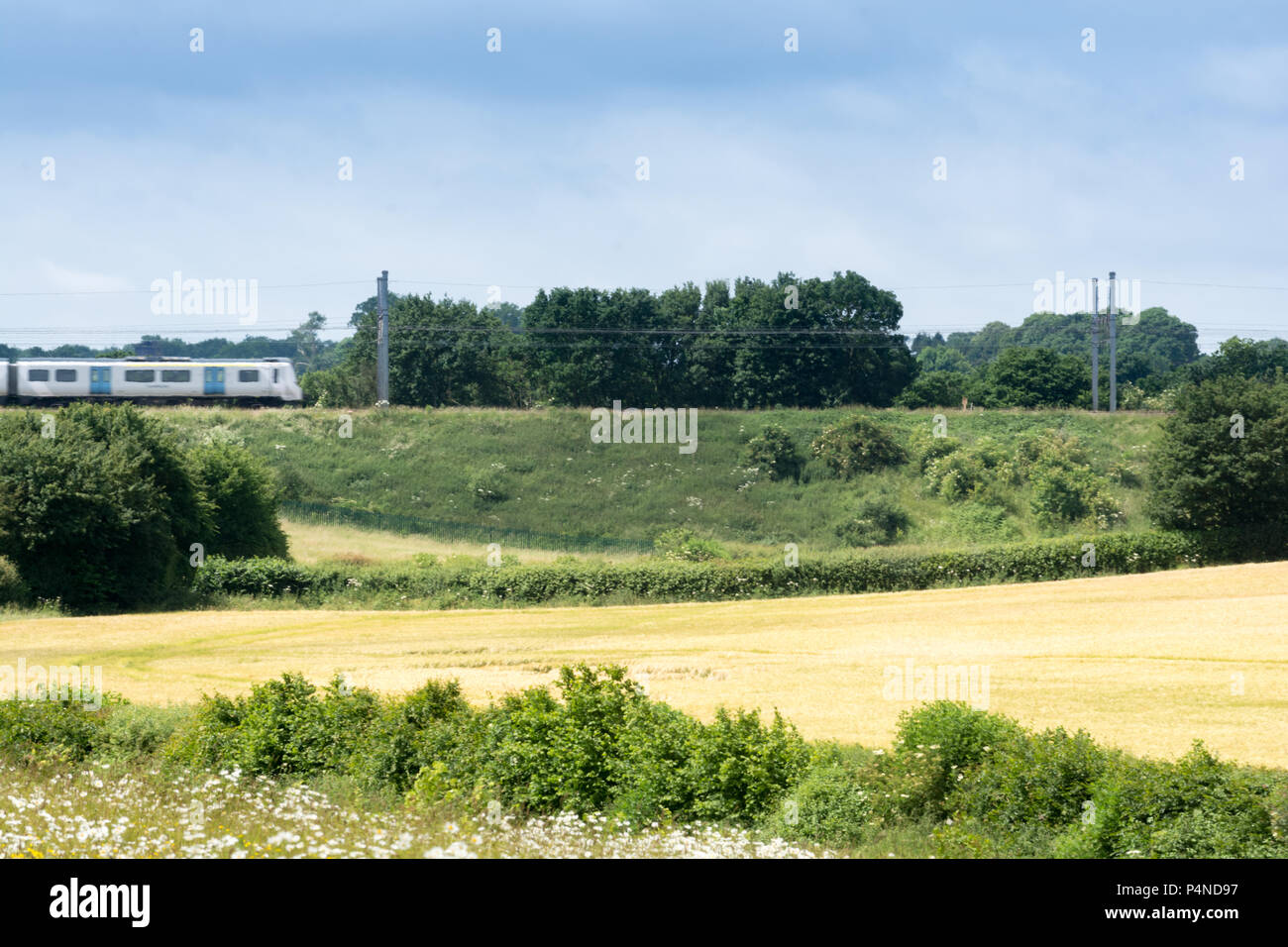 Train travelling through the countryside hi-res stock photography and ...
