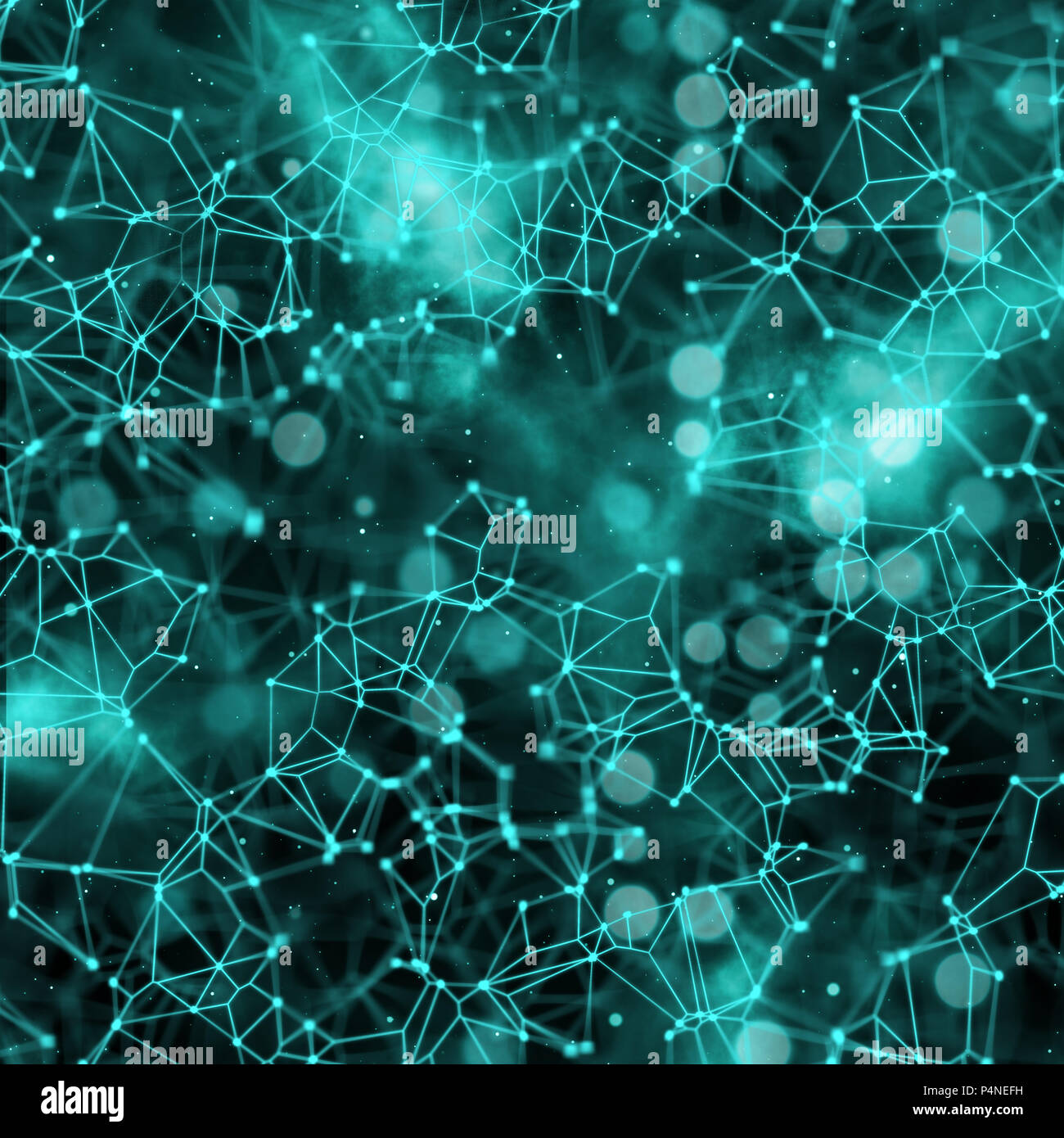 Abstract background with low poly design with connecting dots Stock Photo