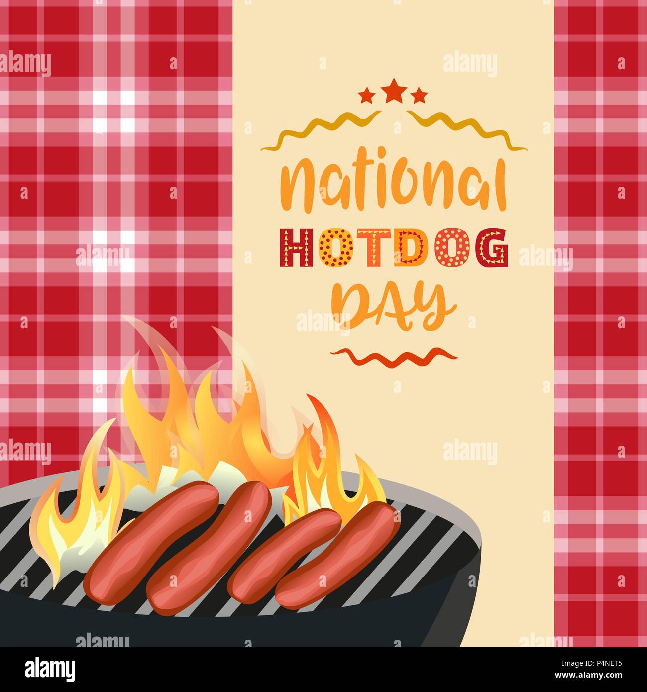 Hot dog day icon Stock Vector