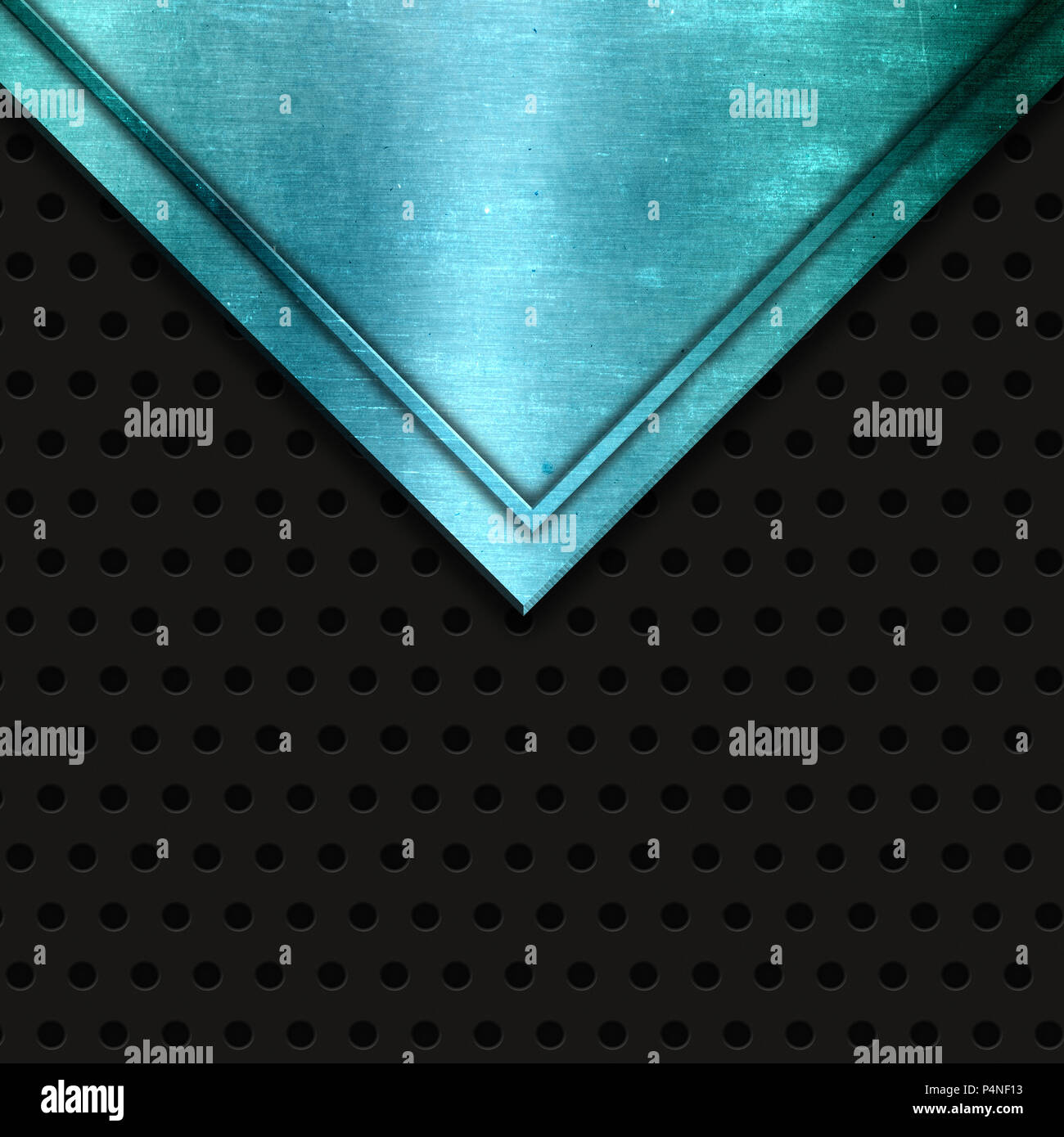 Abstract blue metallic texture on a perforated metal background Stock ...