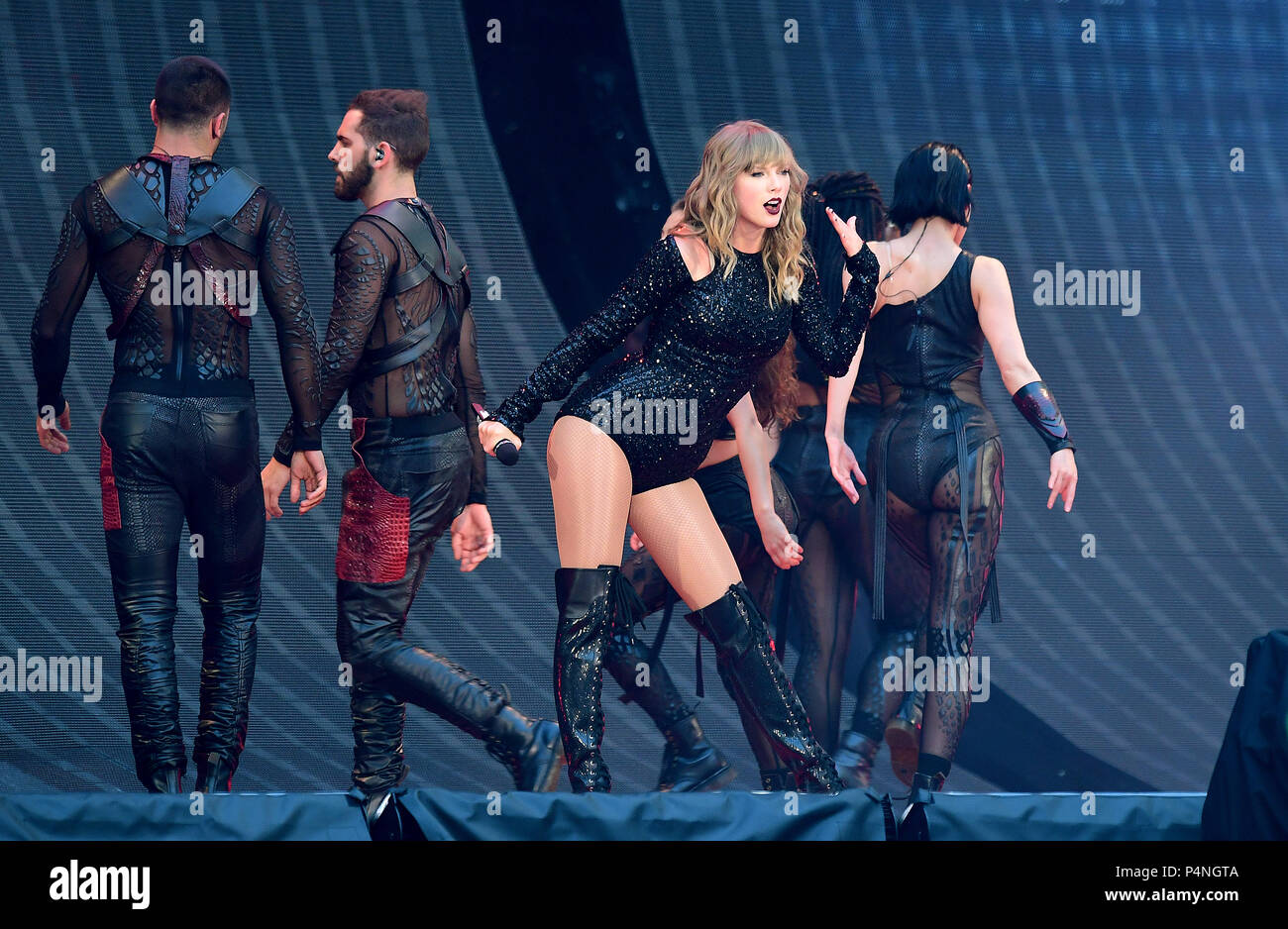 Taylor Swift Performing On Stage During The Reputation