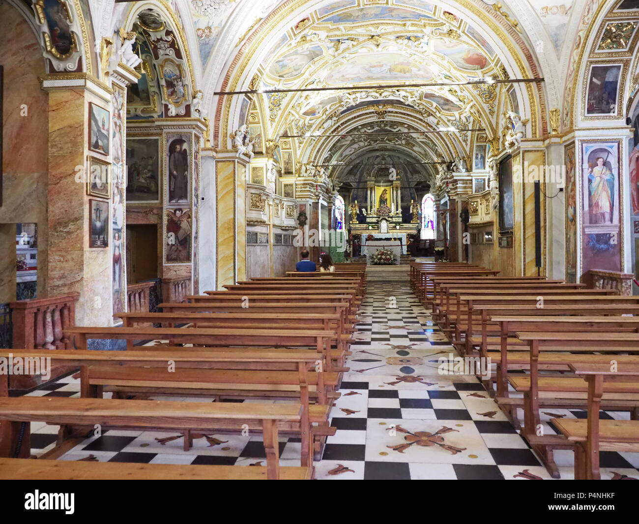 LOCARNO, SWITZERLAND on JULY 2017: Historical interior of Madonna del