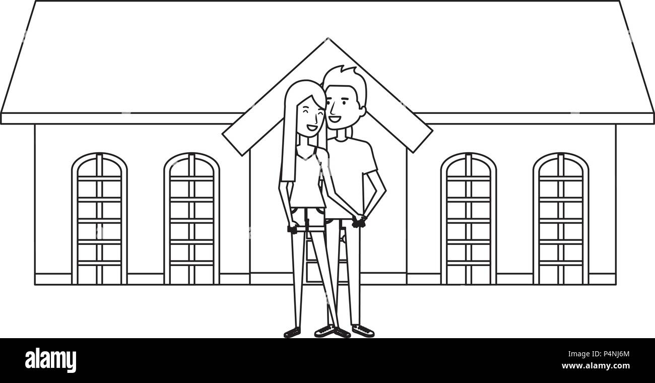 couple lovers outside the house Stock Vector Image & Art - Alamy