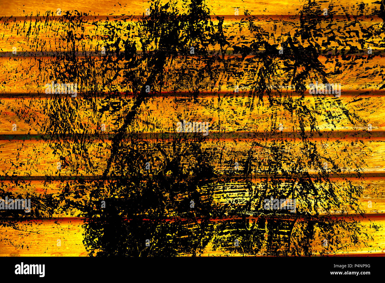 Grunge Ultra yellow Wooden bench plank texture for web site or mobile ...