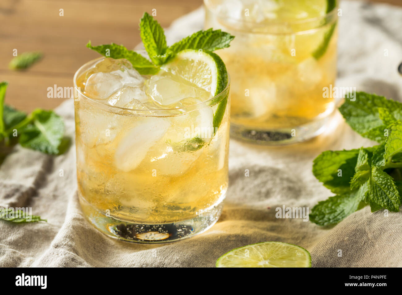 Homemade Moscow Mule with Ginger and Lime in a Regular Glass Stock