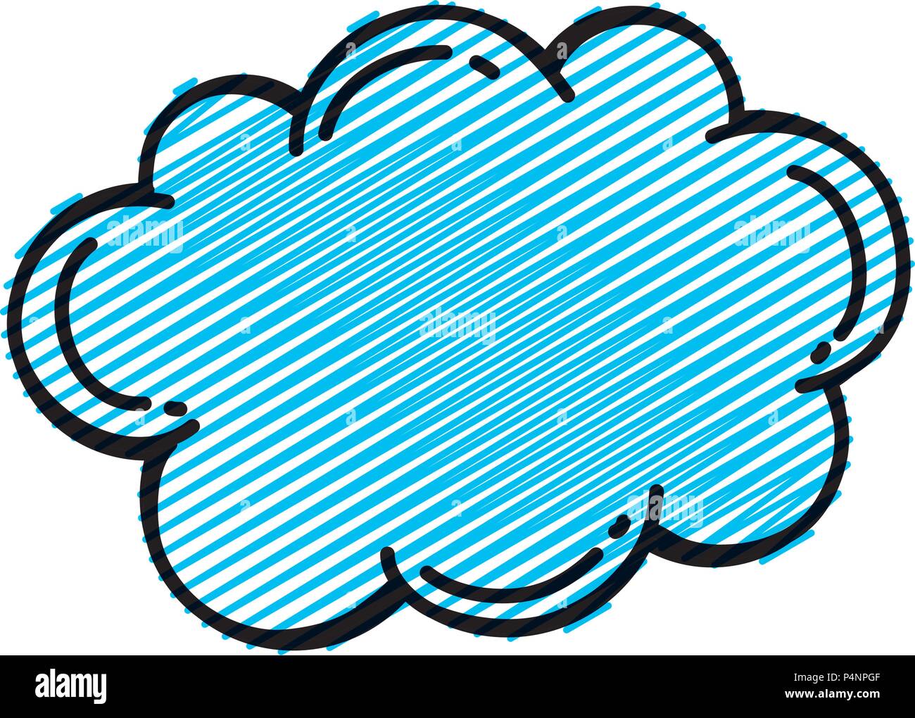 doodle fluffy cloud nature weather sky vector illustration Stock Vector ...