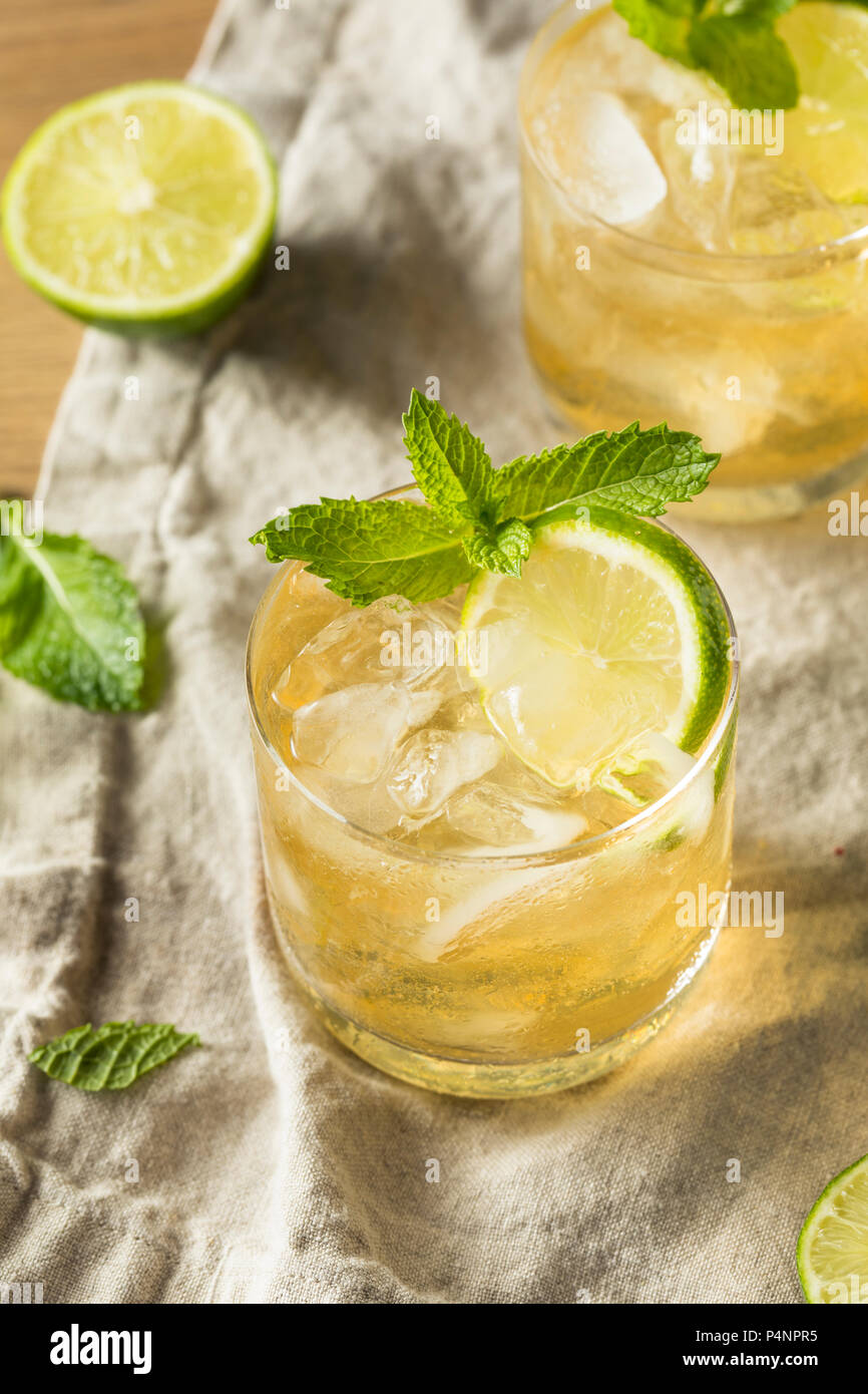 Homemade Moscow Mule with Ginger and Lime in a Regular Glass Stock Photo -  Alamy