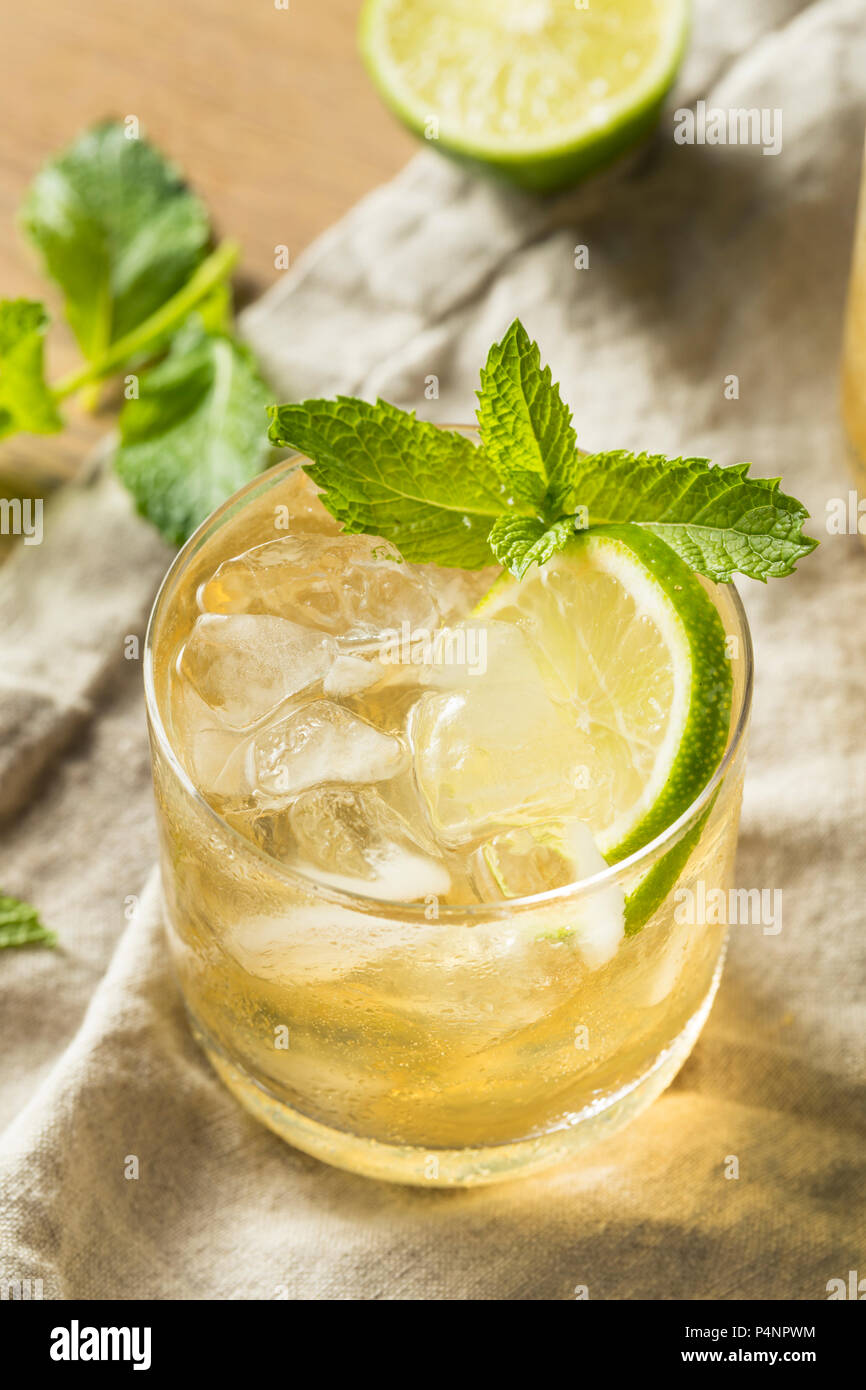 Homemade Moscow Mule with Ginger and Lime in a Regular Glass Stock Photo -  Alamy