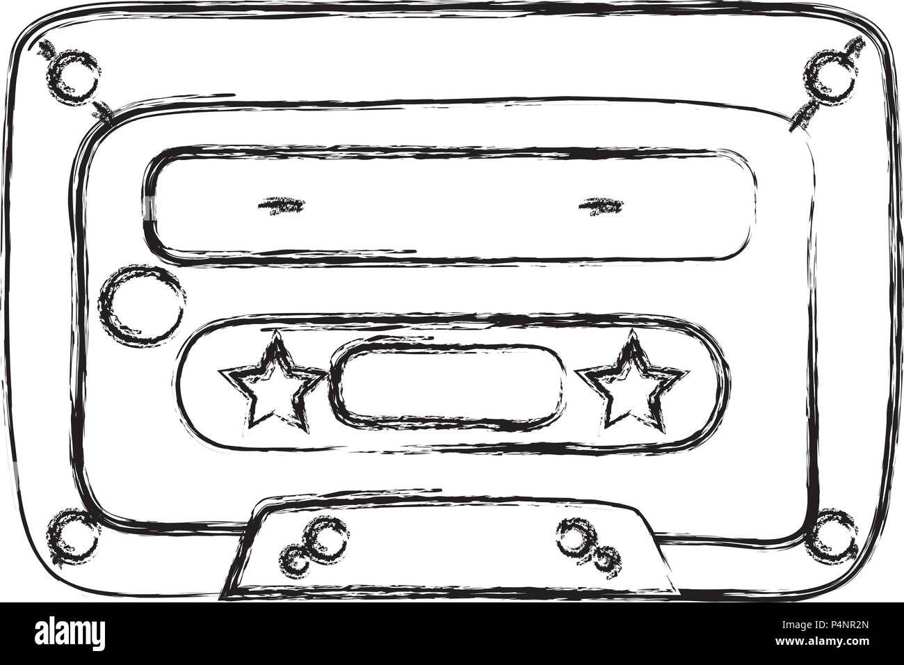 grunge olde cassette stereo tape audio vector illustration Stock Vector ...