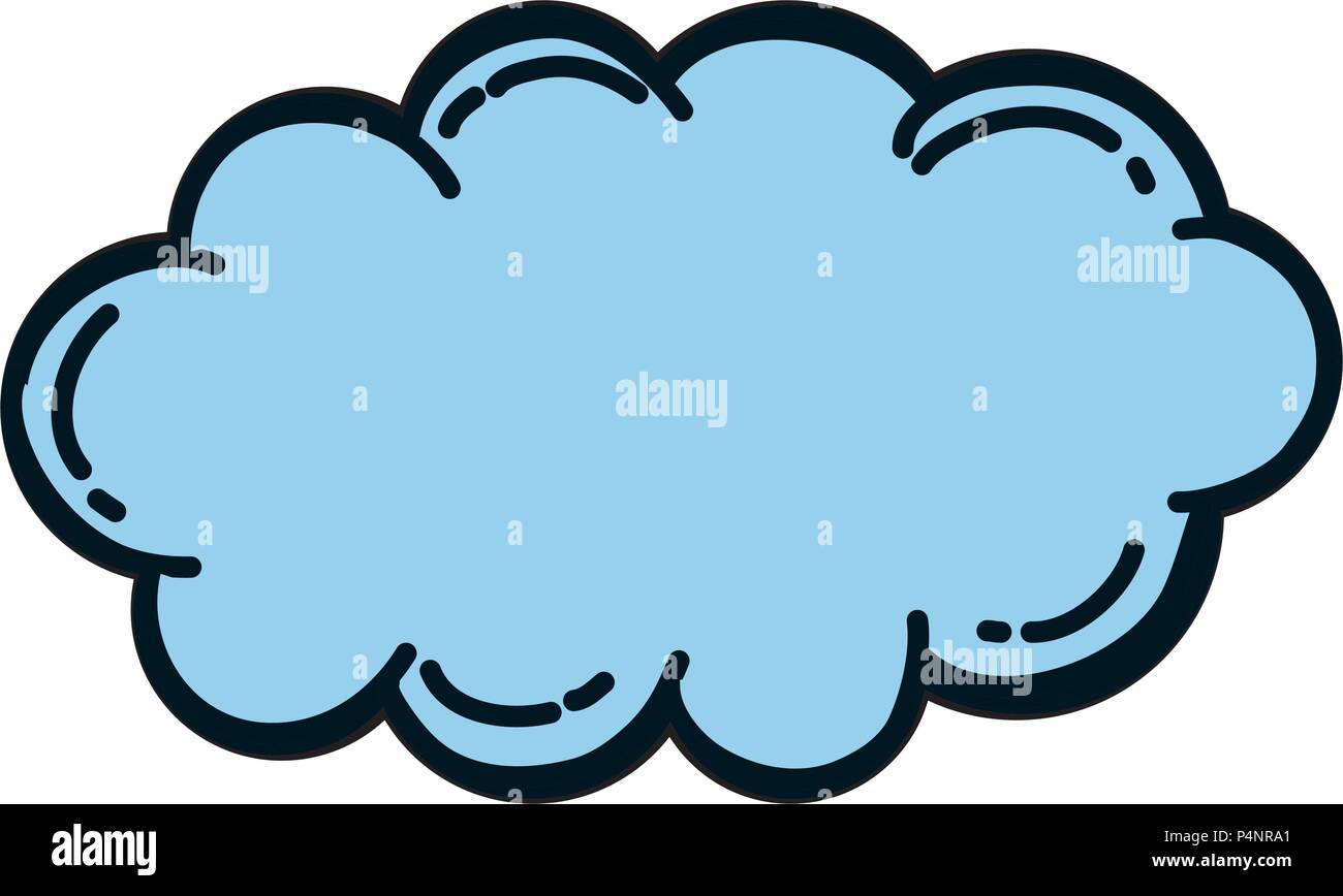 color fluffy cloud nature sky weather vector illustration Stock Vector ...