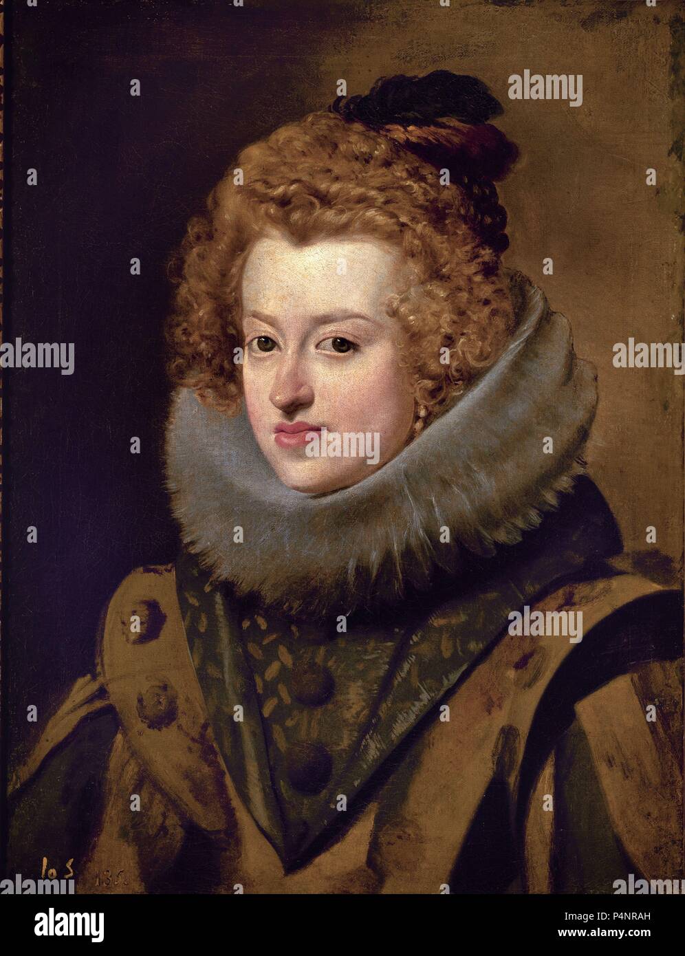 'Maria de Austria, Queen of Hungary', ca. 1630, Oil on canvas, 59,5 cm x 44,5 cm, P01187. Author: Diego Velázquez (1599-1660). Location: MUSEO DEL PRADO-PINTURA, MADRID, SPAIN. Stock Photo