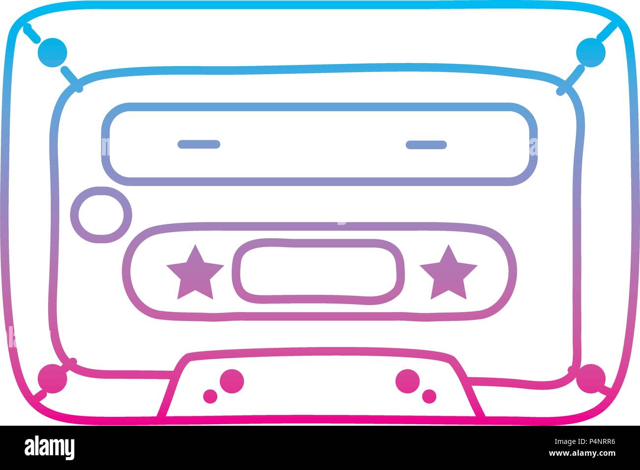 degraded line olde cassette stereo tape audio vector illustration Stock ...
