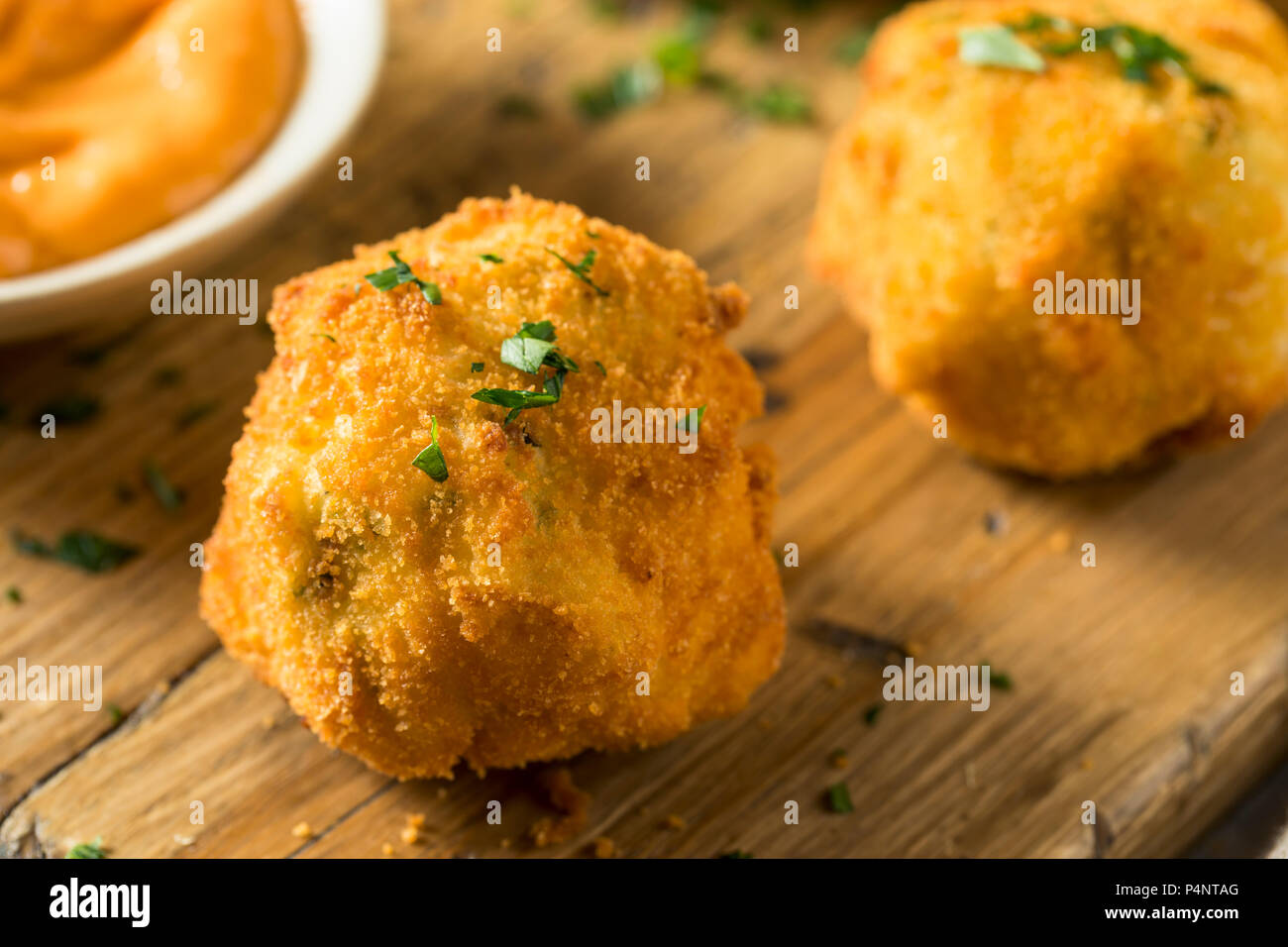 Homemade Deep Fried Potato Croquettes with Sauce Stock Photo Alamy