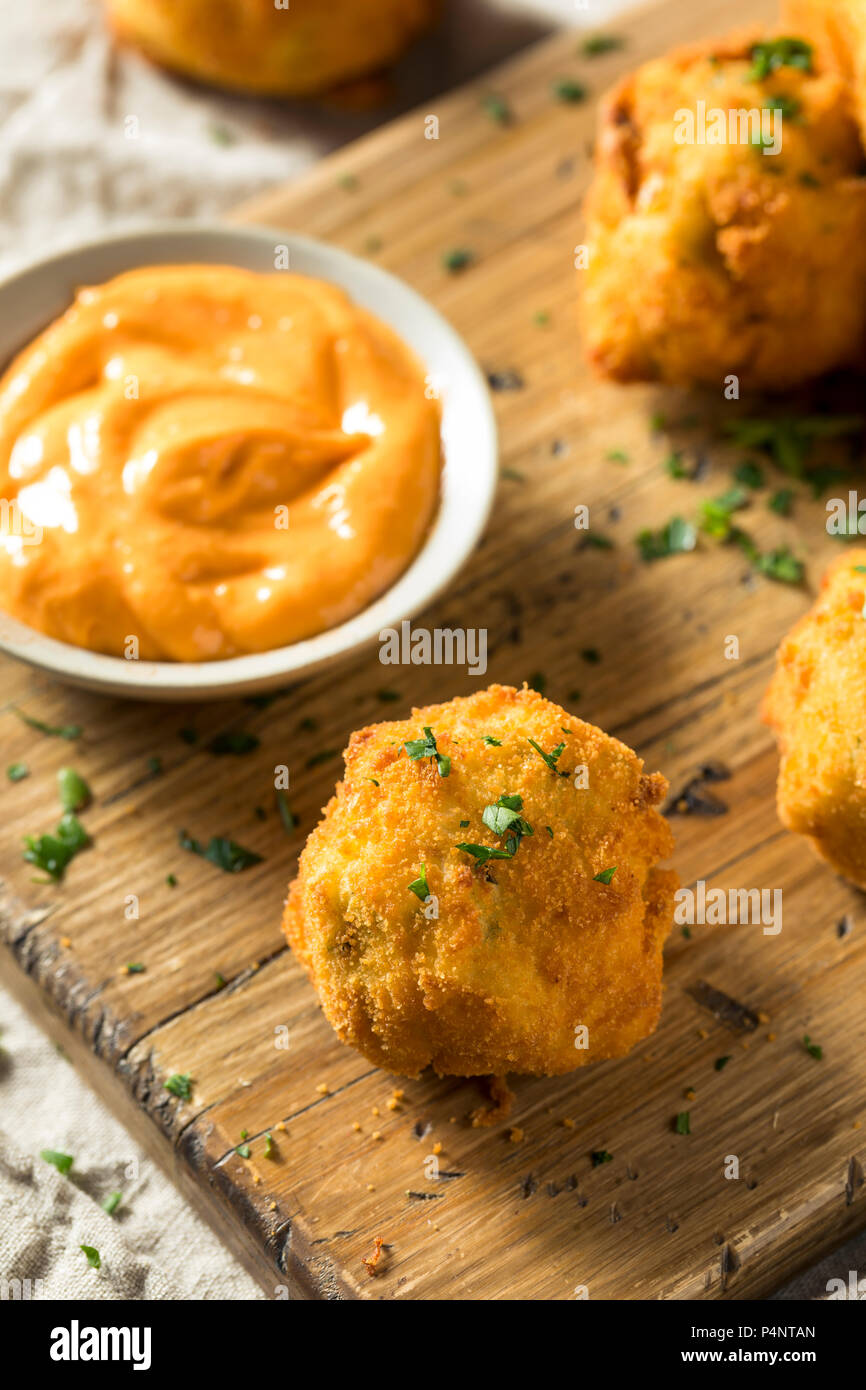 Homemade Deep Fried Potato Croquettes with Sauce Stock Photo Alamy