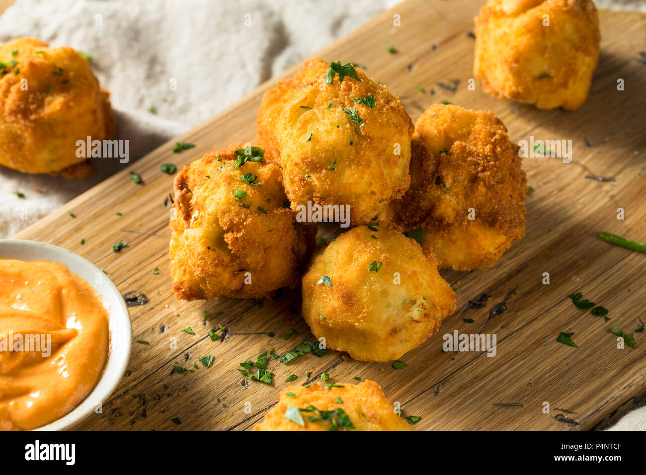 Homemade Deep Fried Potato Croquettes with Sauce Stock Photo Alamy