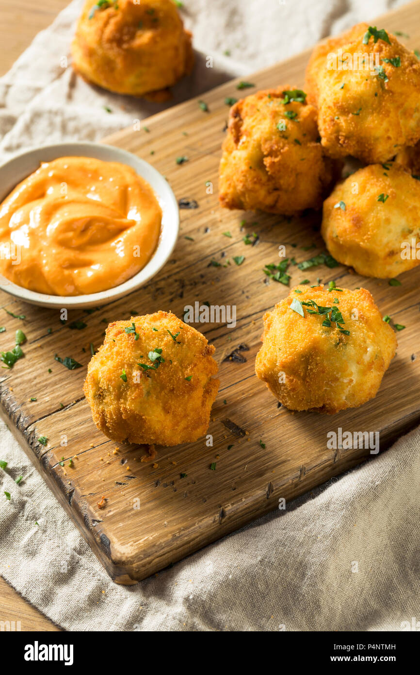 Homemade Deep Fried Potato Croquettes with Sauce Stock Photo Alamy