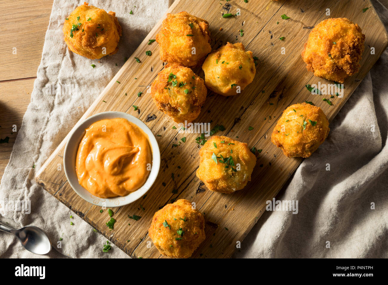 Homemade Deep Fried Potato Croquettes with Sauce Stock Photo Alamy