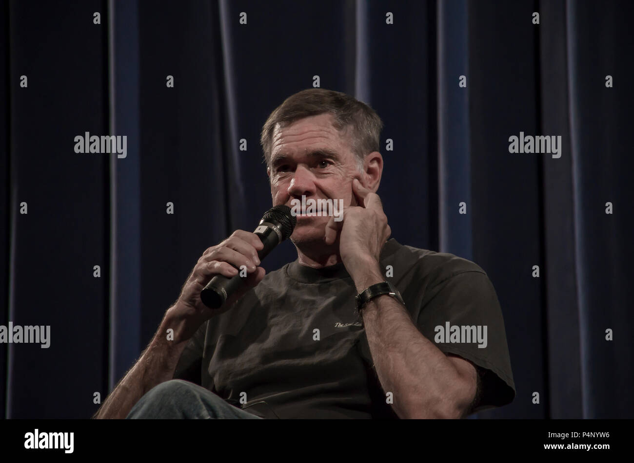 Madrid, Spain. 22nd June 2018. Film director Gus Van Sant, who is visiting Madrid for the premiere of his latest movie “Don’t Worry, He Won’t Get Far on Foot”, gave a conference at the Spanish Film Archive after a projection of “Elephant” as part of a cicle about his filmography. Credit: Lora Grigorova/Alamy Live News Stock Photo