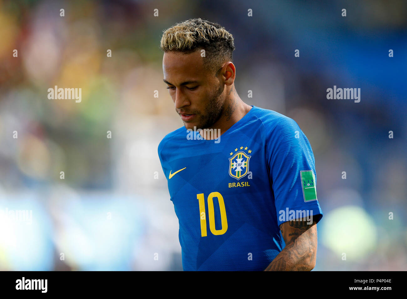 Saint Petersburg, Russia. 22nd June 2018. Neymar of Brazil during the 2018 FIFA World Cup Group E match between Brazil and Costa Rica at Saint Petersburg Stadium on June 22nd 2018 in Saint Petersburg, Russia. (Photo by Daniel Chesterton/phcimages.com) Credit: PHC Images/Alamy Live News Stock Photo