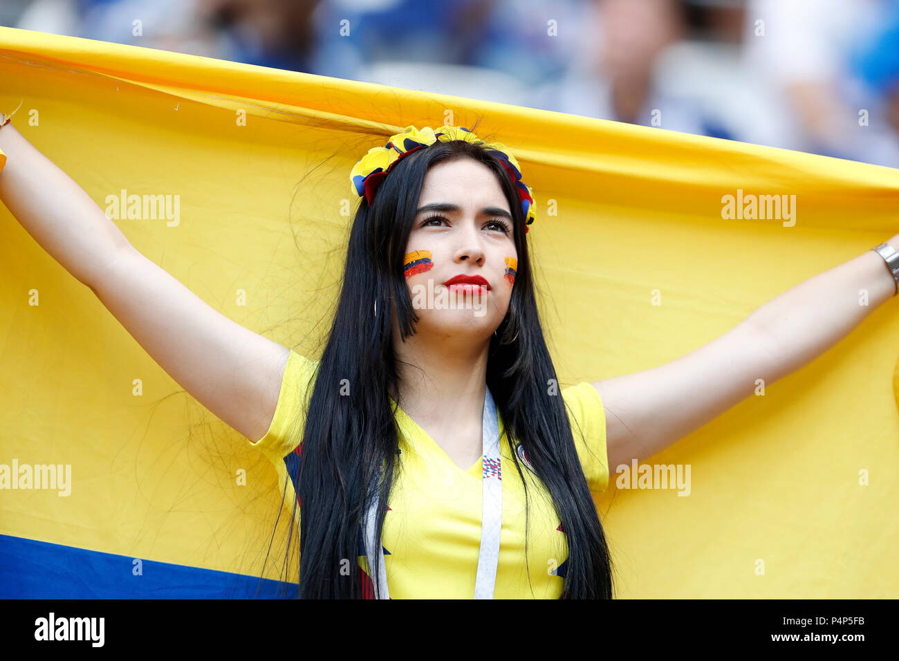 Saransk, Russia. 19th June, 2018. Colombia fan Football/Soccer : FIFA World Cup Russia 2018 match between Colombia 1-2 Japan at the Mordovia Arena in Saransk, Russia . Credit: Mutsu KAWAMORI/AFLO/Alamy Live News Stock Photo