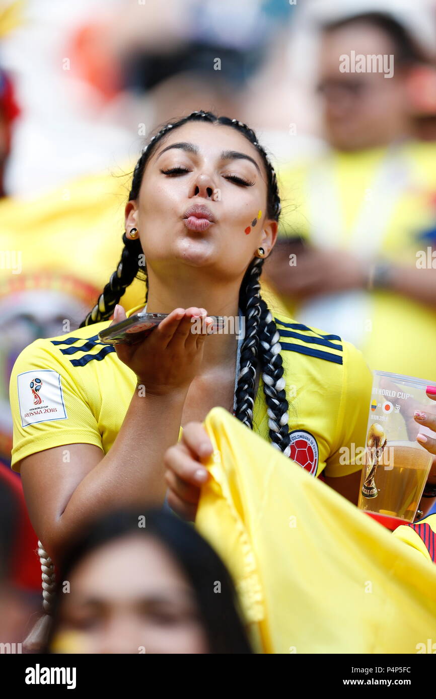 Saransk, Russia. 19th June, 2018. Colombia fan Football/Soccer : FIFA World Cup Russia 2018 match between Colombia 1-2 Japan at the Mordovia Arena in Saransk, Russia . Credit: Mutsu KAWAMORI/AFLO/Alamy Live News Stock Photo