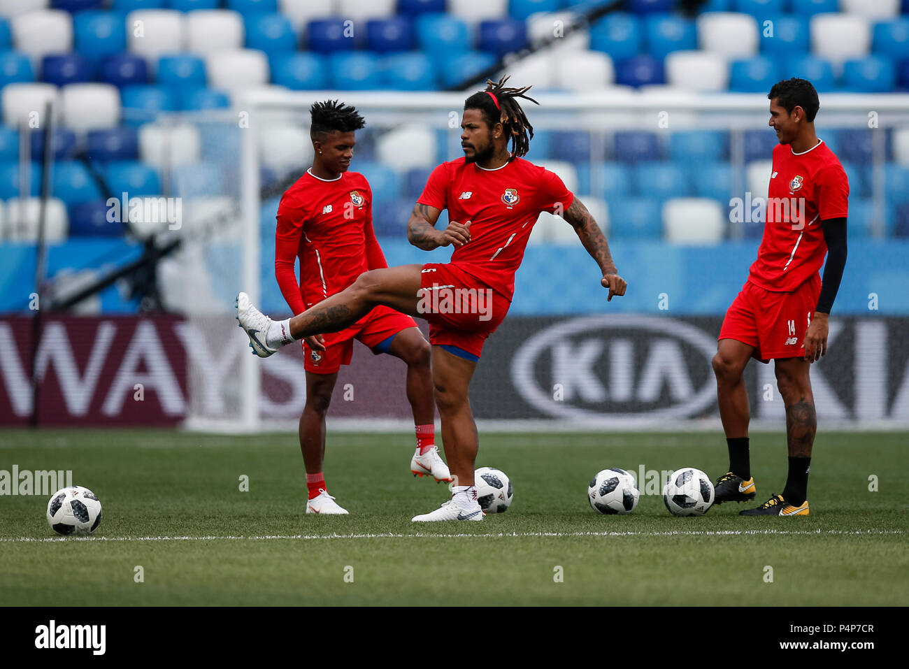 Nizhny Novgorod, Russia. 23rd June 2018. Roman Torres of Panama during a Panama training session, prior to their 2018 FIFA World Cup Group G match against England, at Nizhny Novgorod Stadium on June 23rd 2018 in Nizhny Novgorod, Russia. (Photo by Daniel Chesterton/phcimages.com) Credit: PHC Images/Alamy Live News Stock Photo