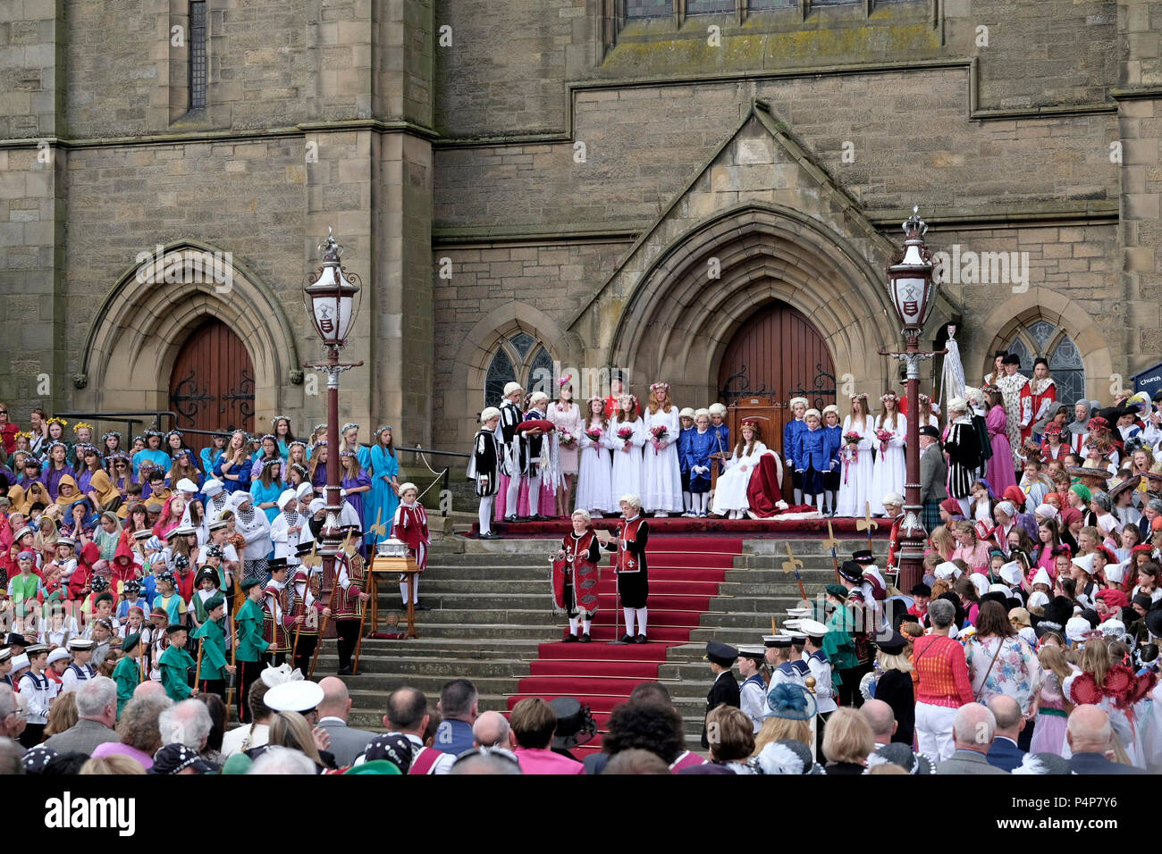 Scotland, UK. 23 June 2018. Peebles Beltane Red Letter Day Peebles