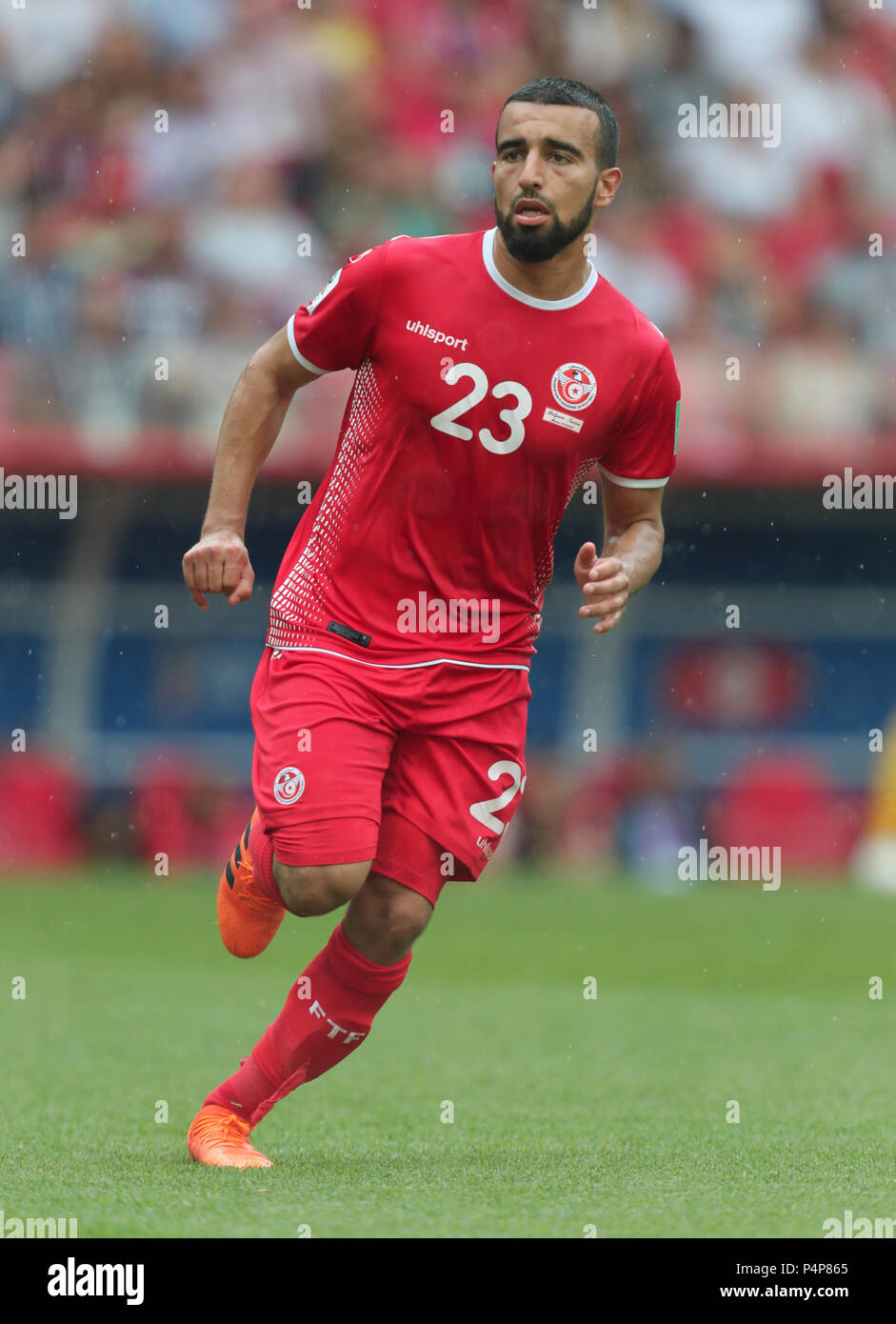 Naim Sliti BELGIUM V TUNISIA BELGIUM V TUNISIA, 2018 FIFA WORLD CUP RUSSIA 23 June 2018 GBC8570 2018 FIFA World Cup Russia Spartak Stadium Group G STRICTLY EDITORIAL USE ONLY. If The Player/Players Depicted In This Image Is/Are Playing For An English Club Or The England National Team. Then This Image May Only Be Used For Editorial Purposes. No Commercial Use. The Following Usages Are Also Restricted EVEN IF IN AN EDITORIAL CONTEXT: Use in conjuction with, or part of, any unauthorized audio, video, data, fixture lists, club/league logos, Betting, Games or any 'live' services. Stock Photo