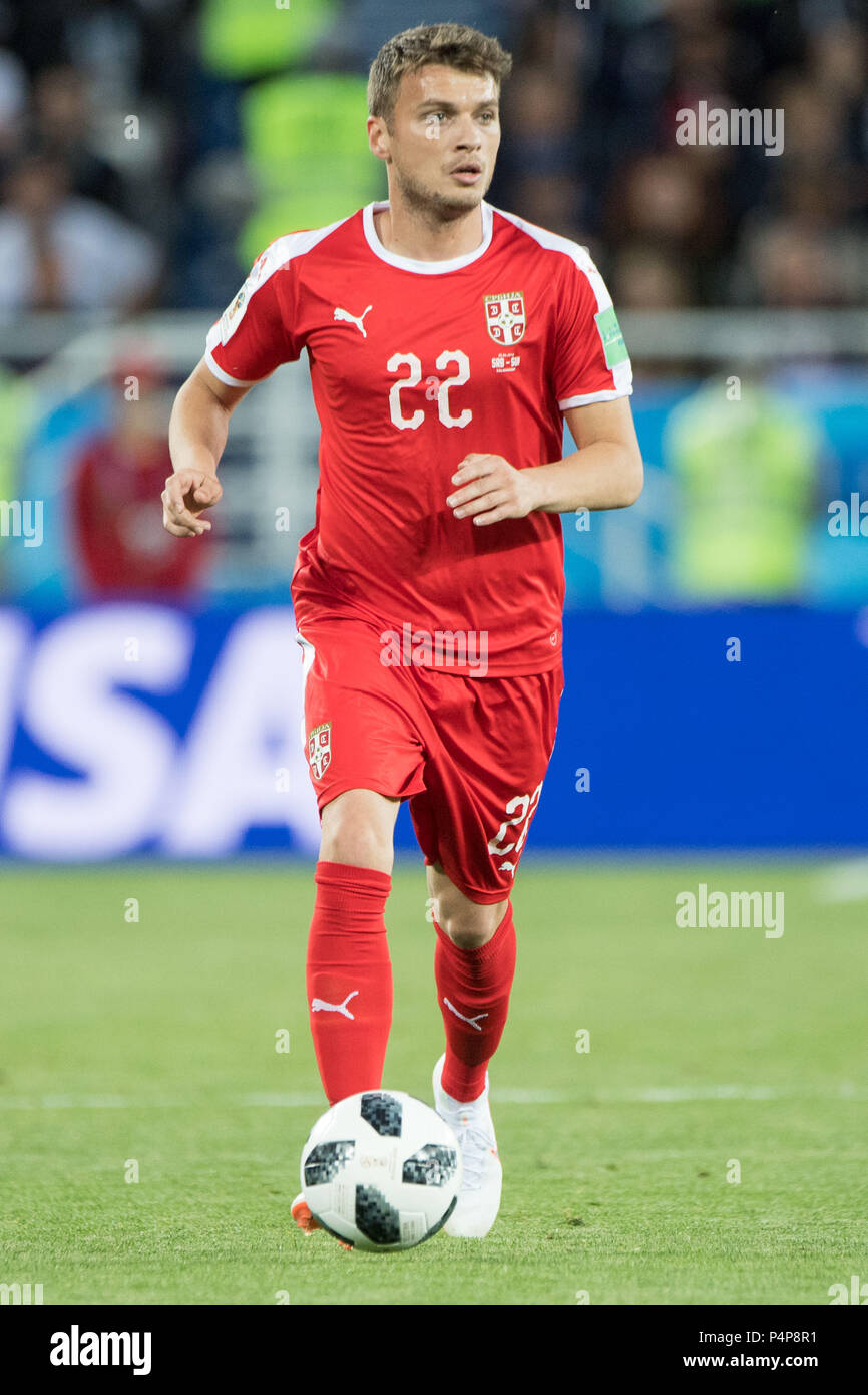 Kaliningrad, Russland. 23rd June, 2018. Adem LJAJIC (SRB) with Ball, Single Action with Ball, Action, Full Figure, Portrait, Serbia (SRB) - Switzerland (SUI) 1: 2, Preliminary Round, Group E, Game 26, on 06/22/2018 in Kaliningrad; Football World Cup 2018 in Russia from 14.06. - 15.07.2018. | usage worldwide Credit: dpa/Alamy Live News Stock Photo