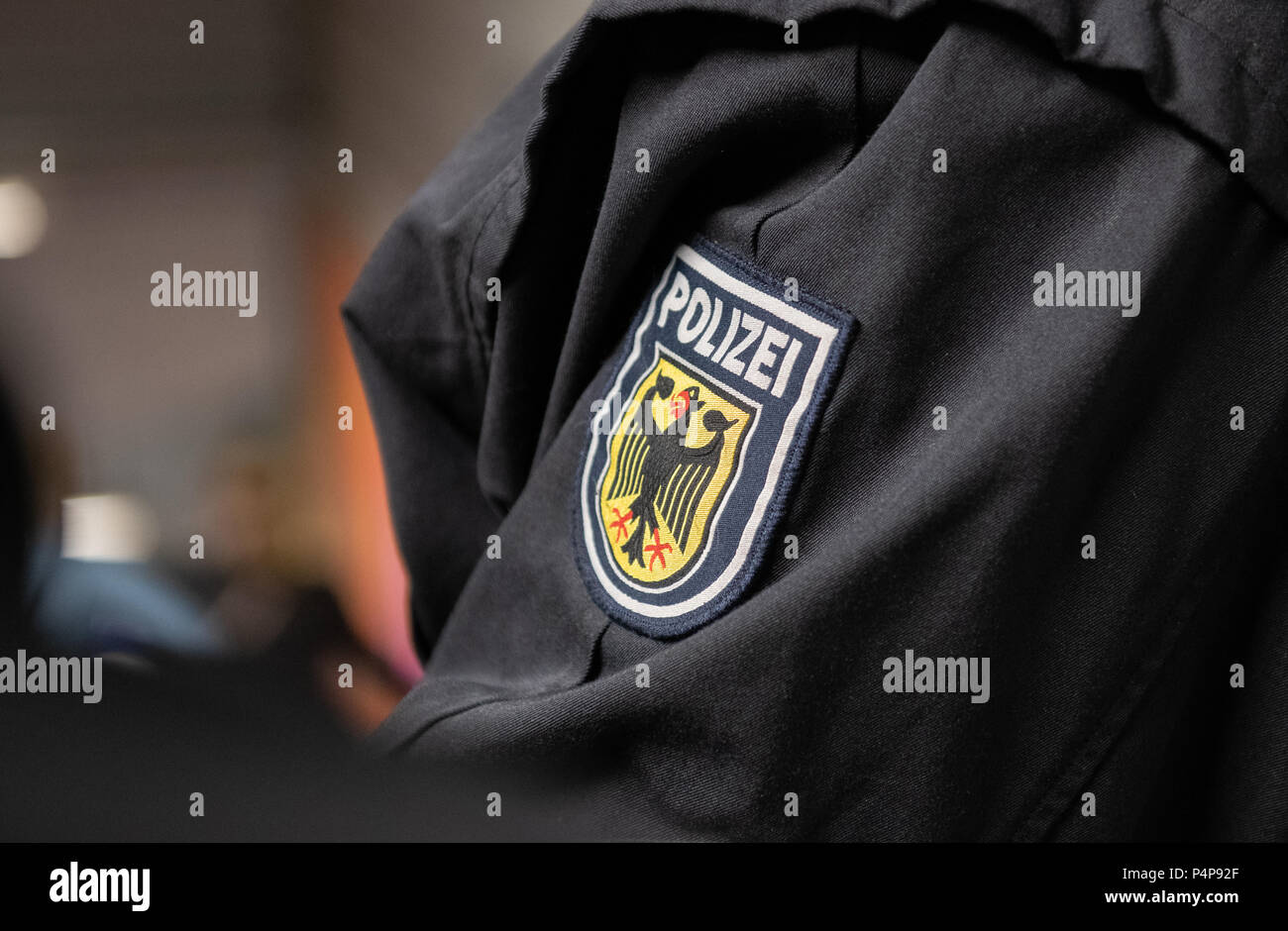 Berlin, Germany. 22nd June, 2018. An officer of the federal police stands at the SBahn station