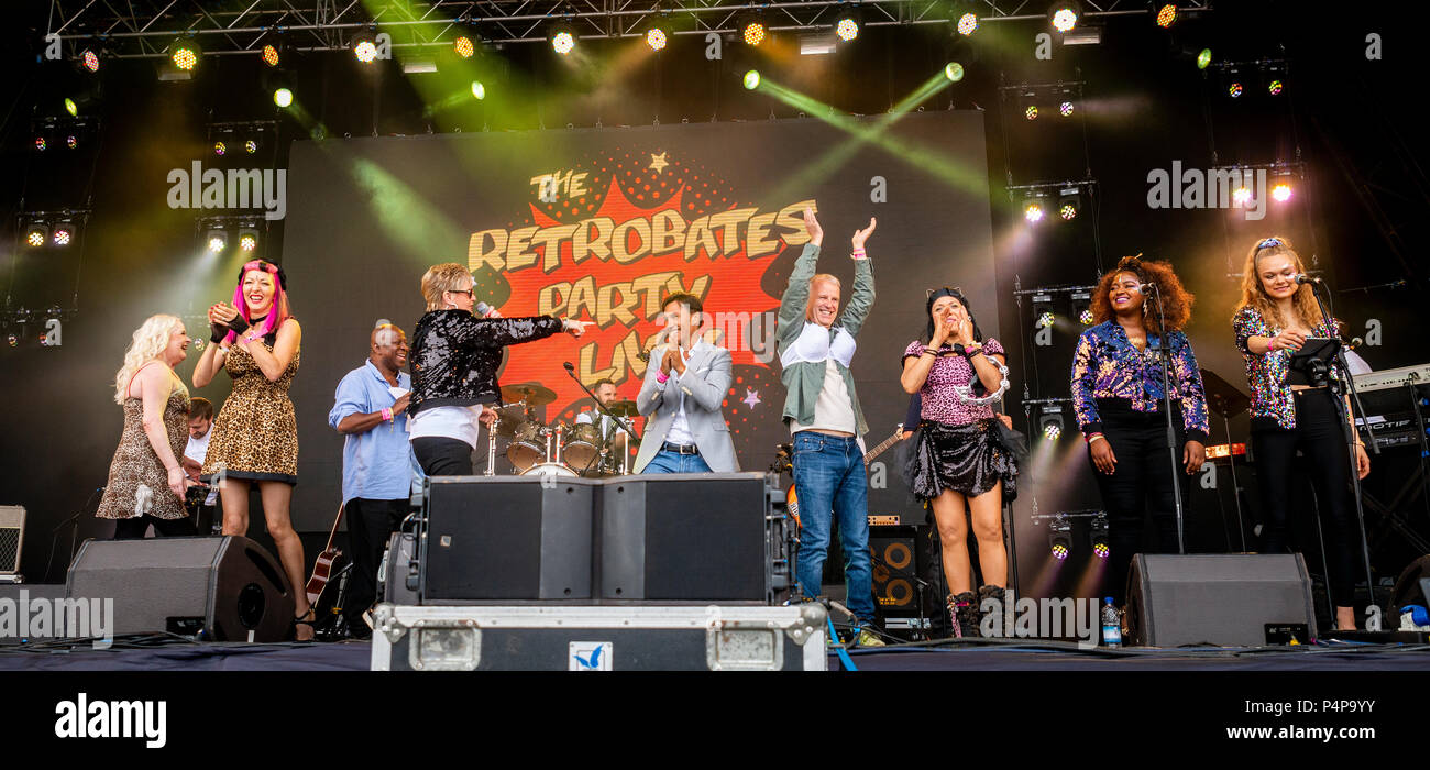 Edinburgh, UK. 23rd June 2018. Lets Rock Scotland Dalkeith Country Park Retrobates various 80's acts on stage : Photo Credit Martin Bone (Scotland) Credit: Martin Bone/Alamy Live News Stock Photo