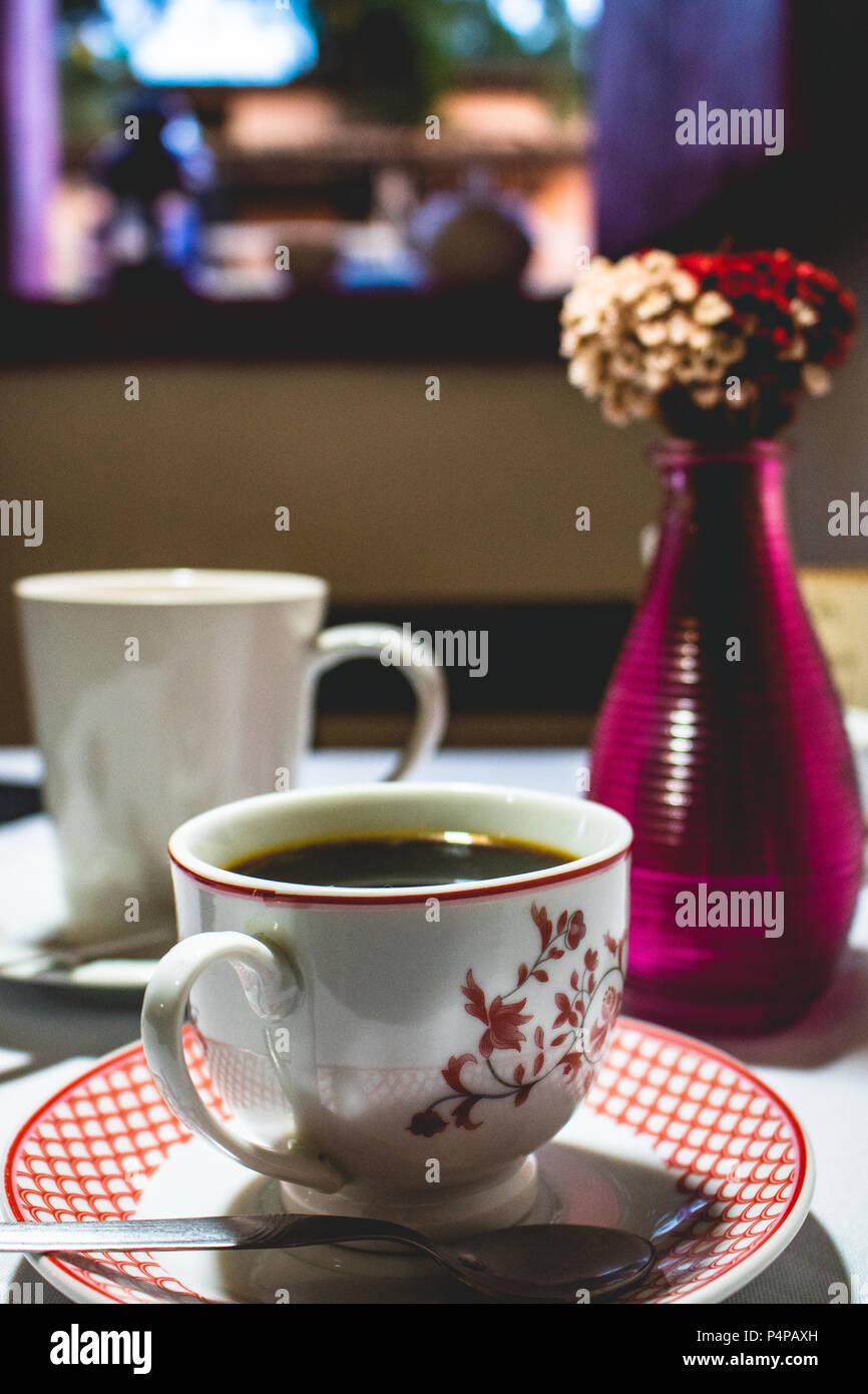cozy and welcoming grandmother style coffee shop Stock Photo
