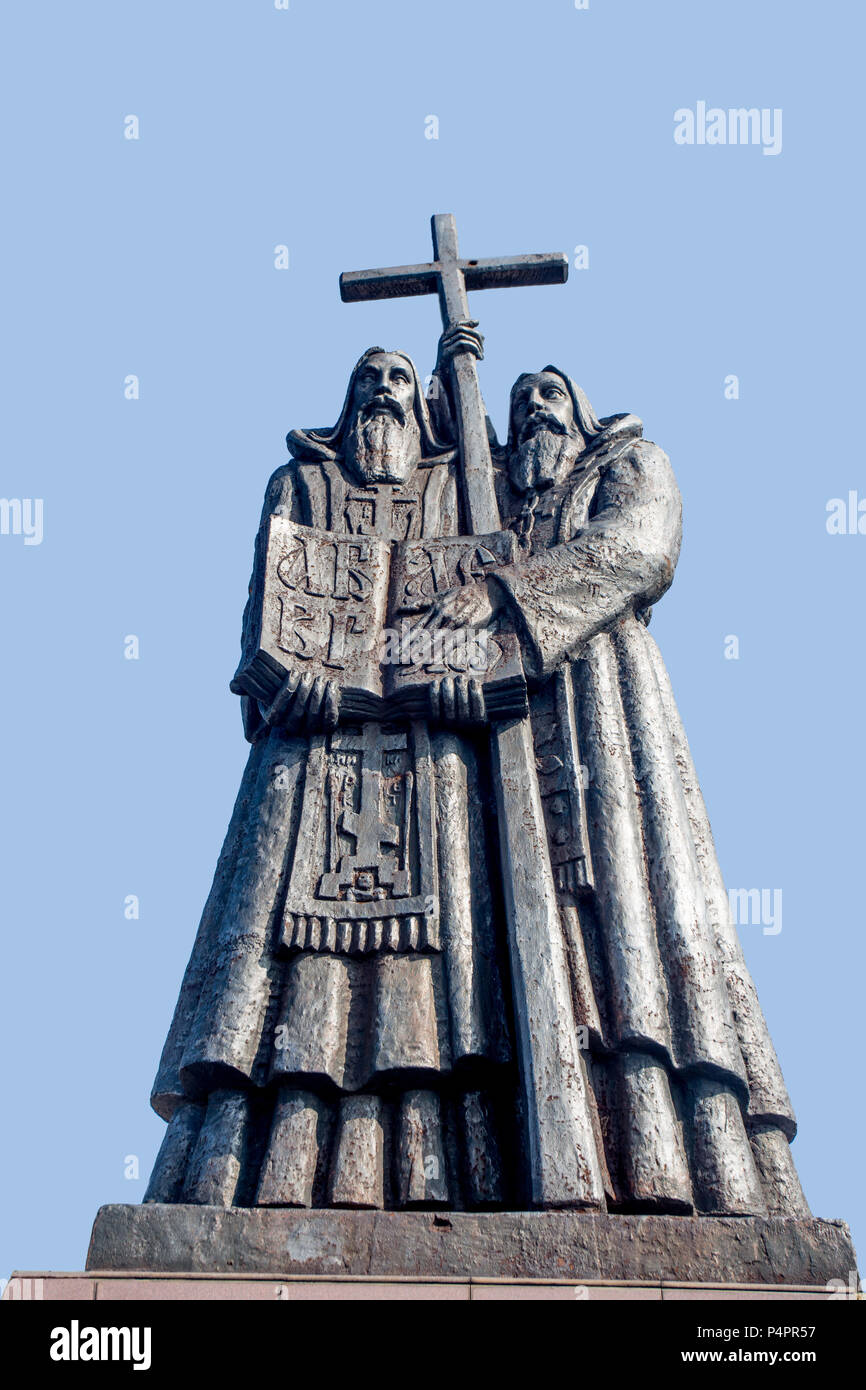 Monument to St. Cyril and St. Methodius in Russia, Vladivostok. They