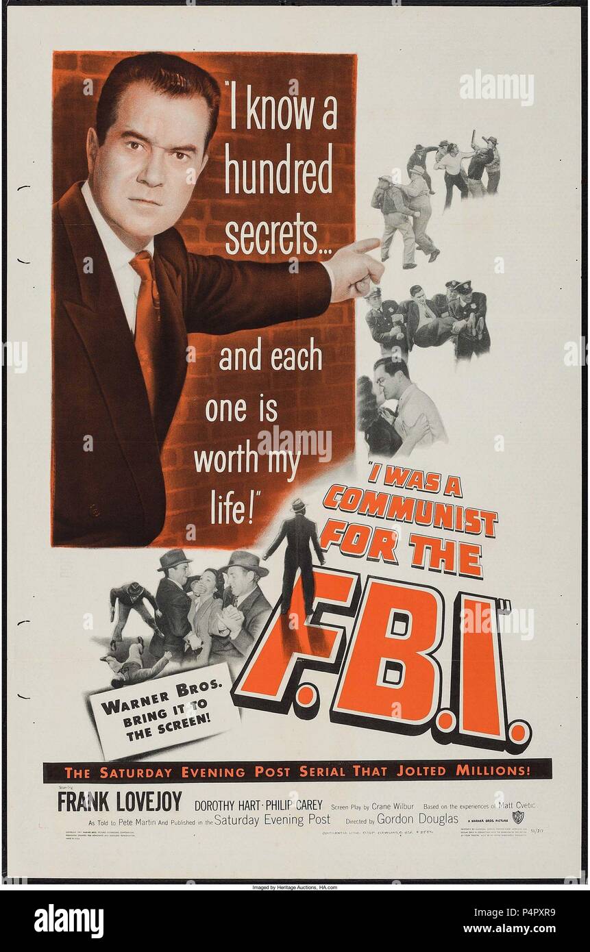 Original Film Title: I WAS A COMMUNIST FOR THE FBI. English Title: I ...