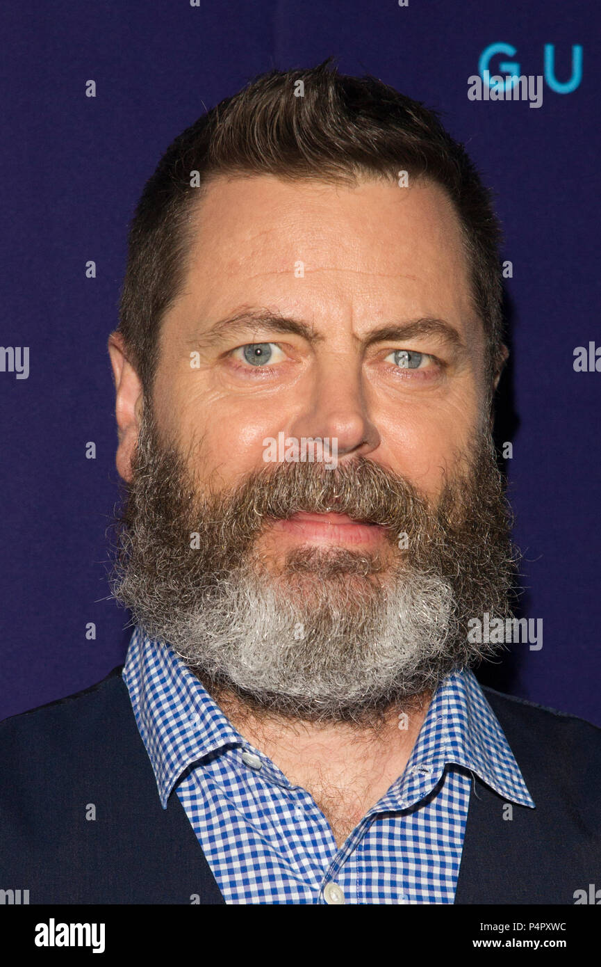 NEW YORK, NY - June 6: Nick Offerman attends the 'Hearts Beat Loud' New York Premiere at Pioneer Works on June 6, 2018 in New York City. Stock Photo