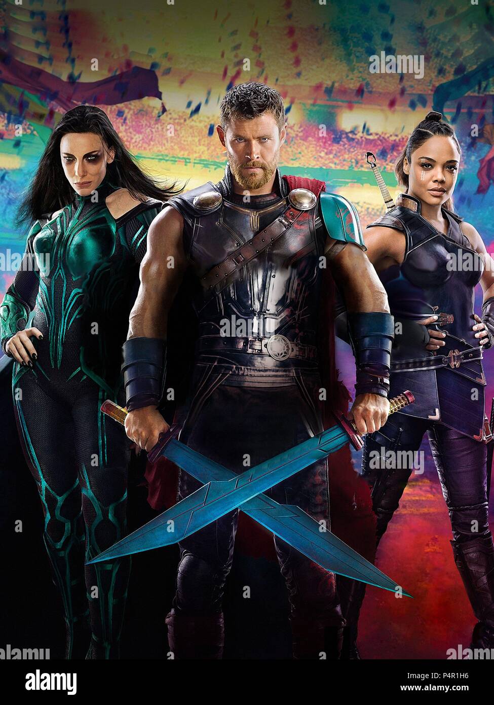 Original Film Title: THOR: RAGNAROK.  English Title: THOR: RAGNAROK.  Film Director: TAIKA WAITITI.  Year: 2017.  Stars: CATE BLANCHETT; TESSA THOMPSON; CHRIS HEMSWORTH. Credit: MARVEL STUDIOS/WALT DISNEY PICTURES / Album Stock Photo