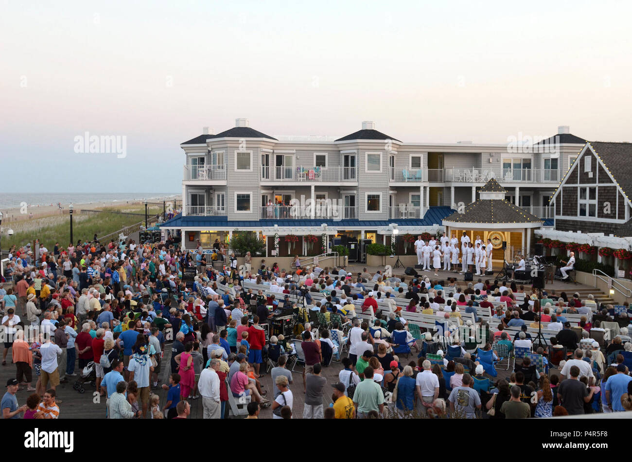 Sea chanters bandstand beach bethany navy band hires stock photography