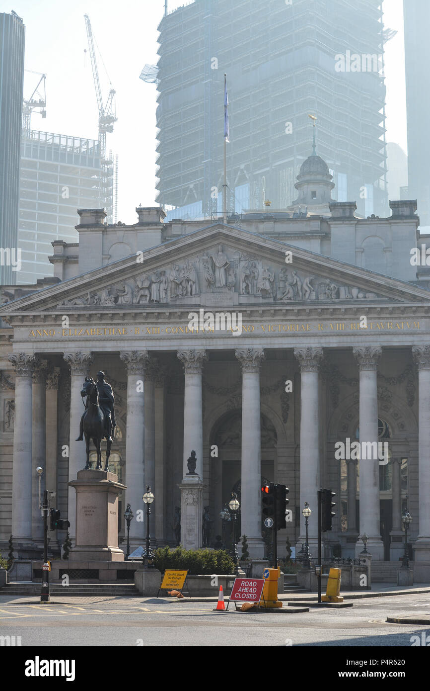 Bank Square, home to the Bank of England and Bank Station, City of London, United Kingdom Stock Photo