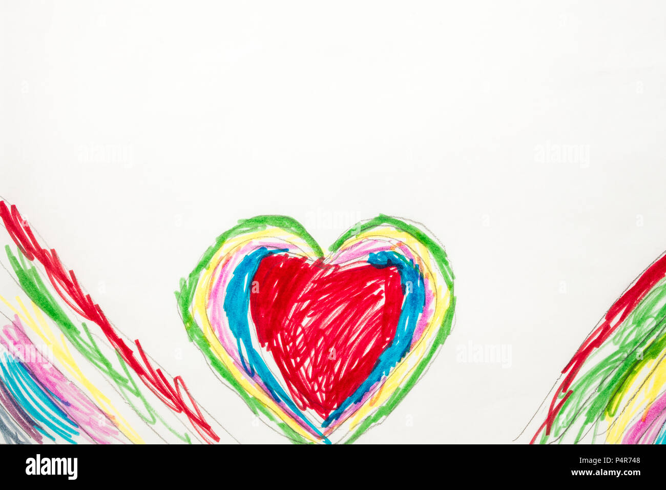 real heart drawing for kids