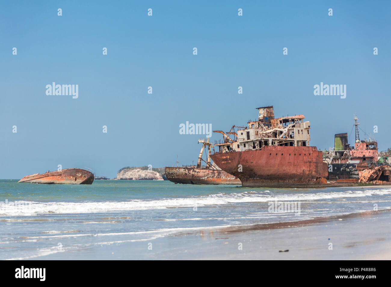 ship cemetery - abandoned ships carcasses in the atlantic ocean, Angola ...