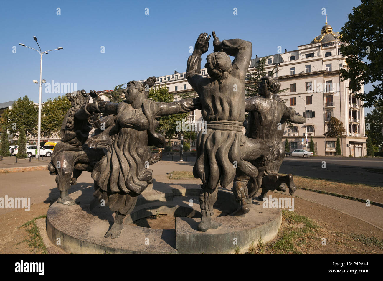 Tbilisi, Old Town, Ring Statue of Folk Dance Berikaoba on