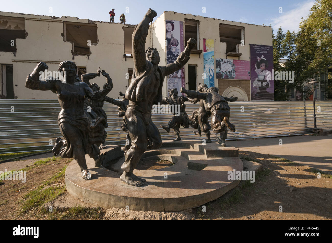 Tbilisi, Old Town, Ring Statue of Folk Dance Berikaoba on