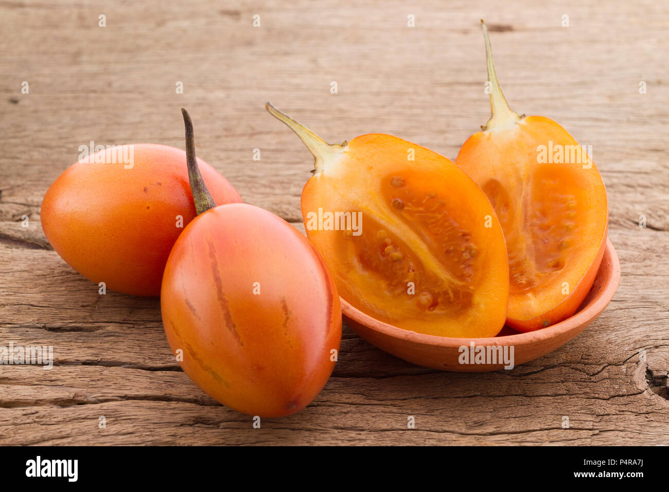 tree tomato fruits on the table (Solanum betaceum Stock Photo Alamy