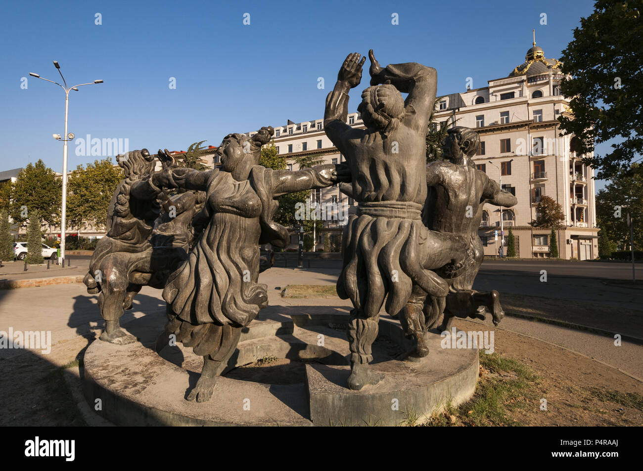Tbilisi, Old Town, Ring Statue of Folk Dance Berikaoba on