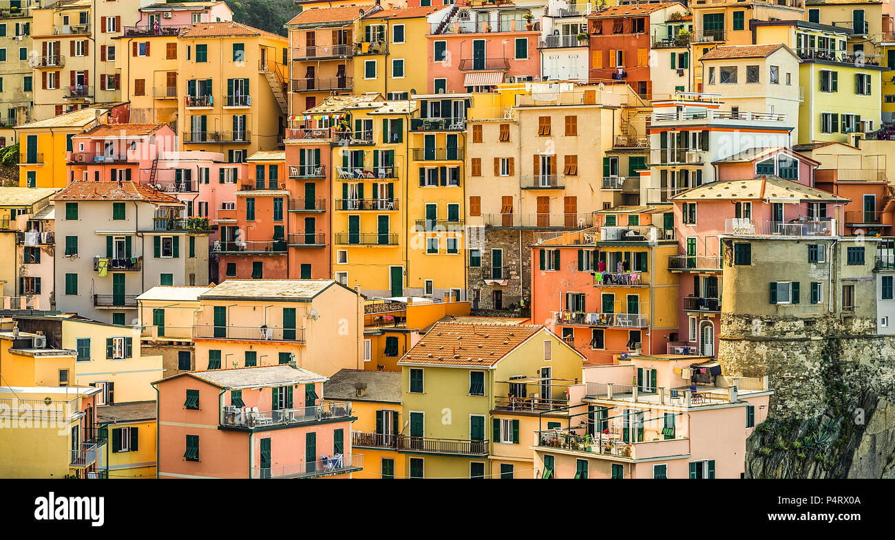 colorful houses of fishing village in Italy Stock Photo - Alamy