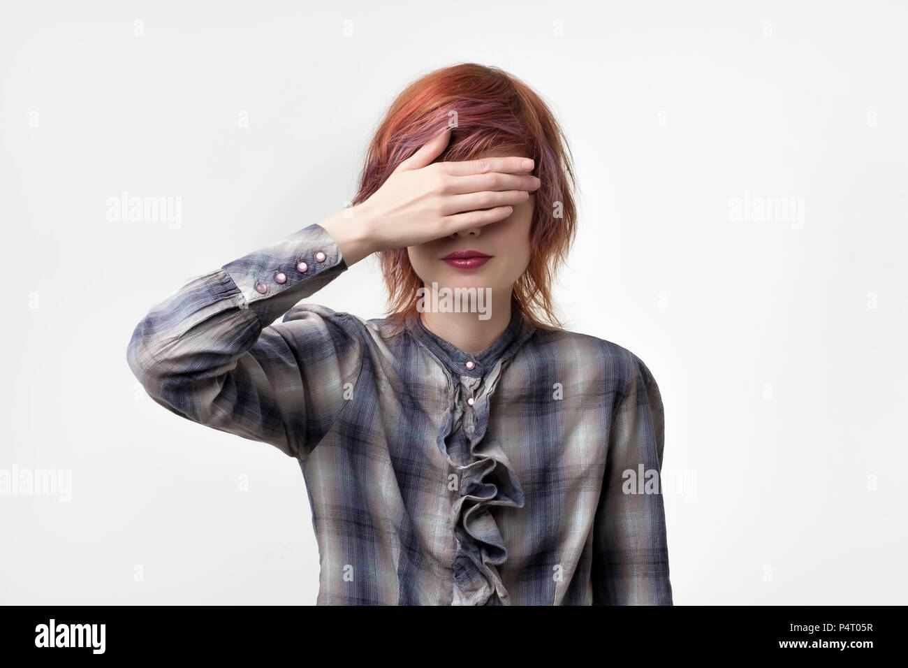Portrait Of Unusual Informal Pretty Woman With Colorful Hairstyle