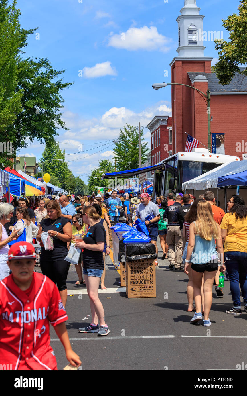 Mechanicsburg, PA, USA June 21, 2018 A large crowd takes over the