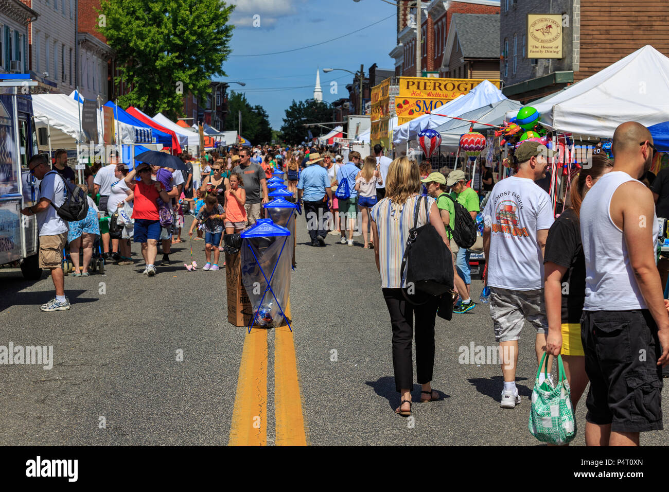 Mechanicsburg, PA, USA - June 21, 2018: A large crowd takes over