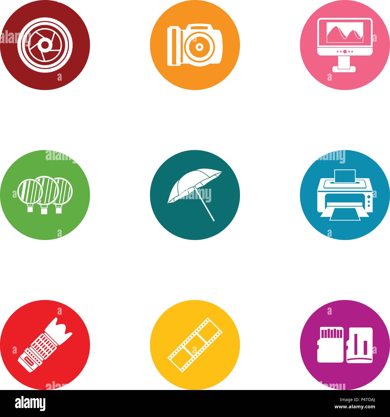 Photograph icons set, flat style Stock Vector Image & Art - Alamy